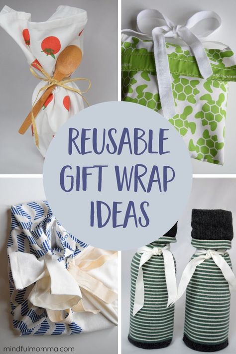 Eco-friendly gift wrap ideas using reusable items like dishtowels, scarves, reusable snack bags and napkins instead of wasteful wrapping paper. #giftwrap #Christmas #reusable #zerowaste #ecofriendly Upcycled Gift Wrapping, Unique Gift Wrapping Ideas, Creative Corporate Gifts, Corporate Branded Gifts, Eco Gift Wrapping, Sustainable Holiday, Gift Wrap Ideas, Reusable Gift Wrap, Eco Friendly Holiday