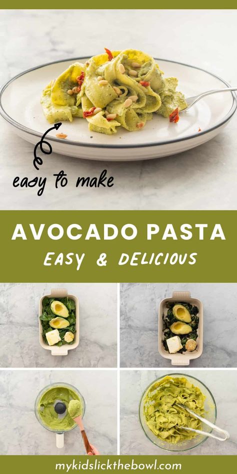 Five ingredients and on the table in under 30 minutes this avocado pasta sauce recipe is rich creamy and delicious. Avocado Pasta Sauce, Avocado Recipes Pasta, Avocado Sauce Pasta, Pasta Sauce Recipe, Avocado Pasta, Easy Guacamole, Dairy Free Eggs, Pasta Sauce Recipes, Toddler Food