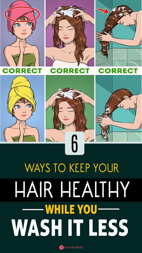 6 Ways To Keep Your Hair Healthy While You Wash It Less: we can help your locks look great while you give the shampoo a miss. Here’s how you can keep your hair looking fresh and clean while you wash your hair less. Keep reading to find out how. #Hair #Haircare #HealthyHair Right Way To Shampoo Hair, How To Shampoo And Condition Hair, How Often To Wash Hair, How To Keep Hair Healthy, How Often Should I Wash My Hair, How To Keep Your Hair Healthy, How To Wash Your Hair The Right Way, How To Wash Your Hair, How To Wash Hair