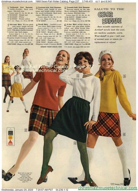 1968 Sears Fall Winter Catalog, Page 237 - Christmas Catalogs & Holiday Wishbooks 60s Fashion Women 1960s Outfits, 1960 Outfits, 1968 Fashion, 60s Fashion Women, 60s Outfits, Late 60s Fashion, 1970 Fashion, 1970s Fashion Women, 1960’s Fashion