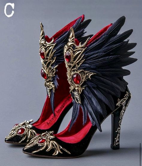 Hades Footwear, Shoes High Heels, Fancy Shoes, Fantasy Costumes, Evening Shoes, High Heel Shoes, Merlin, High Heels, Couture