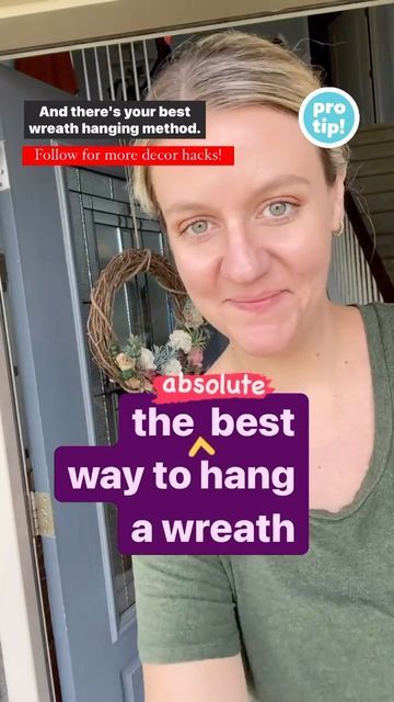 Mallory | Wreath & Interchangeable Door Hanger Maker on Instagram: "There are several ways you can hang a wreath, but this one is my preferred way to do it! How do you hang your wreaths? #doorhanger #wreaths #decorhack #homehacks #doordecor #commandhook #smarthack #charlottesvillerealtor #frontdoor" Screen Door Wreath, Changeable Wreaths For Front Door, Hang A Wreath On Door, How To Hang Christmas Wreaths On Door, Glass Door Wreath Hanger, Ways To Hang A Wreath On Front Door, Best Way To Hang Wreath On Front Door, Outdoor Wreaths Weatherproof, Hanging A Wreath On A Door