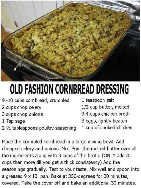 Old Fashion Cornbread Dressing, Easter Dinner Side Dishes, Old Fashioned Cornbread Dressing, Easter Dinner Sides, Old Fashioned Cornbread, Turkey Side Dishes, Cornbread Dressing Recipe, Dressing Recipes Thanksgiving, Bread Dressing