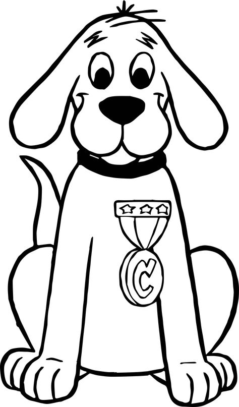 cool Clifford the Big Red Dog Prize Coloring Page Clifford The Big Red Dog, Children's Book Characters, Hello Kitty Printables, Puppy Coloring Pages, Dog Coloring Page, Pokemon Coloring, Red Dog, Halloween Coloring Pages, First Halloween