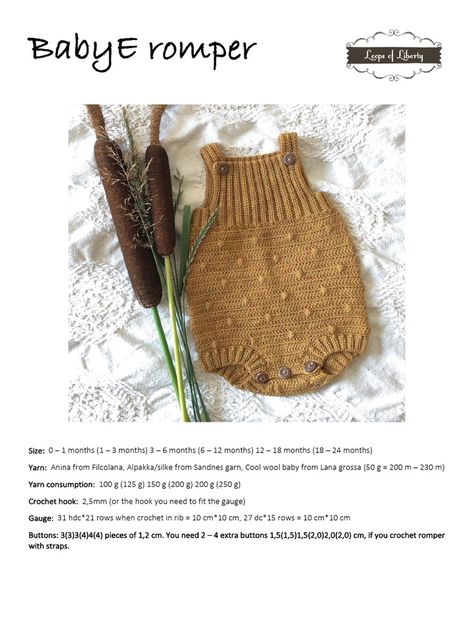 Crochet Baby Projects, Crochet Romper, Row By Row, Baby Projects, Crochet Baby Clothes, Back Pieces, Baby Romper, Read Online For Free, Crochet Hooks