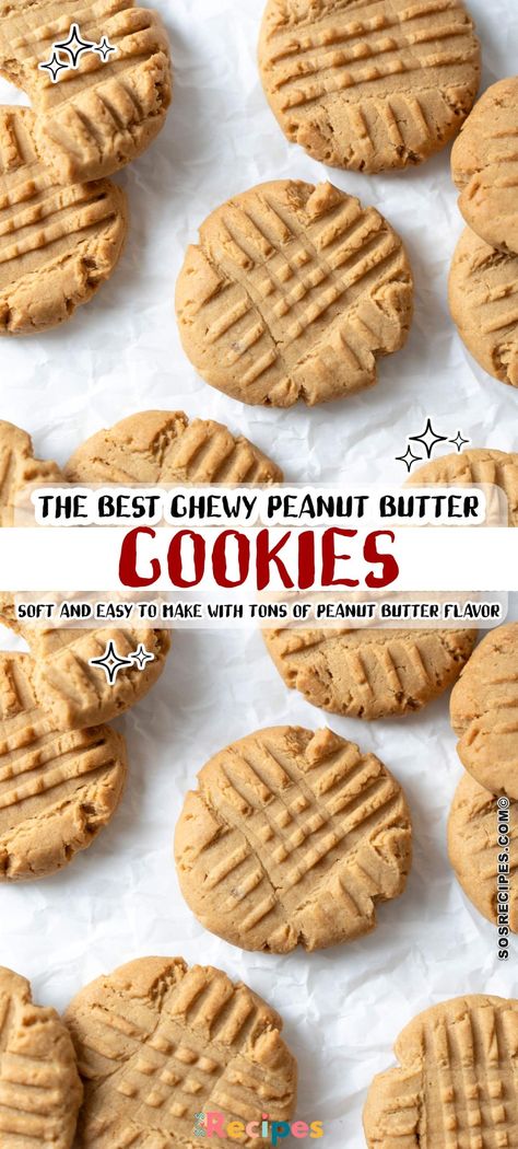 Calling all peanut butter cookie enthusiasts! This recipe is for you. Picture a cookie that’s soft inside, crunchy outside, and melts in your mouth. Sos Recipe, Classic Peanut Butter Cookies, Chewy Peanut Butter Cookies, Peanut Butter Cookie, Peanut Butter Cookie Recipe, Butter Cookie, Soft Cookie, Pinterest Recipes, Biscuit Recipe