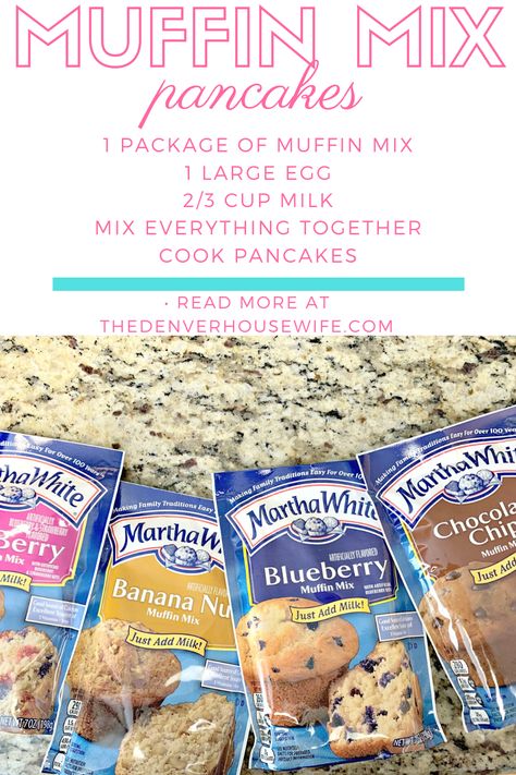 Martha White Pancakes, Martha White Muffin Mix Waffles, Martha White Muffin Mix Pancakes, Muffin Mix Waffles, Betty Crocker Muffin Mix, Muffin Mix Pancakes, Camping Breakfasts, Martha White Muffin Mix, Muffin Mix Recipe