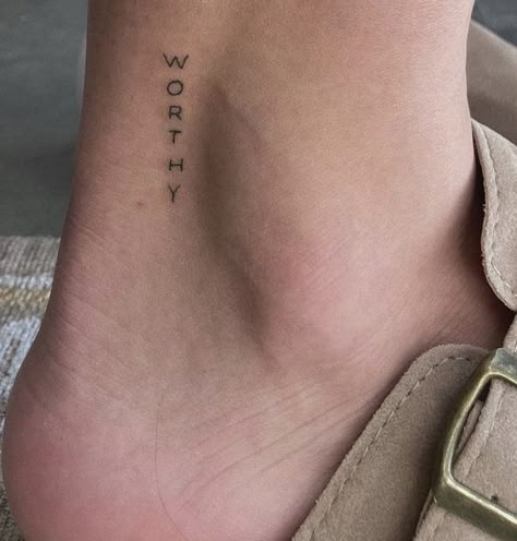 Minimalist Parent Tattoo, Healing Minimalist Tattoo, Minimalist Tattoo For Women With Meaning, Minimalist Ankle Tattoo, Worthy Tattoo, Marie Tattoo, Underground Tattoo, Minimalist Tattoo Meaning, Tiny Tattoo Ideas