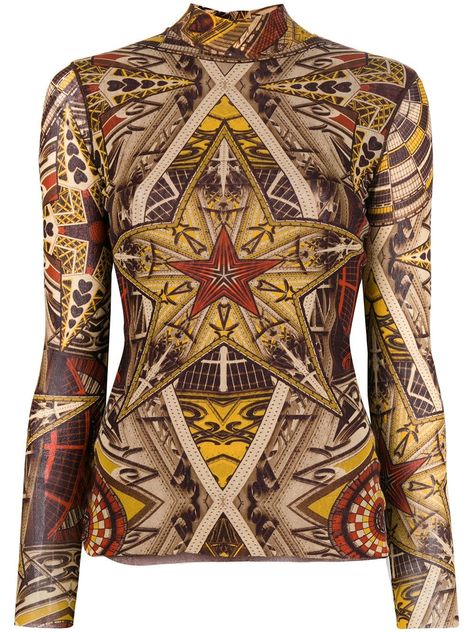 Jean Paul Gaultier Vintage star print turtleneck top £470 - Shop Online SS19. Same Day Delivery in London Designer Tops For Women, Yoko London, Wardrobe Edit, Designer Tops, Turtleneck Top, Jeans Online, Turtle Neck Top, Paul Gaultier, Exclusive Fashion