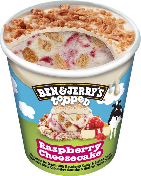 Raspberry Cheesecake Topping, Ice Cream Flavors List, Raspberry Ganache, Ice Cream Flavor, Ice Cream Packaging, Cheesecake Ice Cream, Ice Cream Brands, Raspberry Cheesecake, Ben And Jerrys