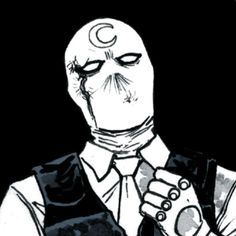 Comic Moon Knight, Mr Knight Icon, Mr Knight, Moon Knight, Not Mine, Moon, Black And White, Black