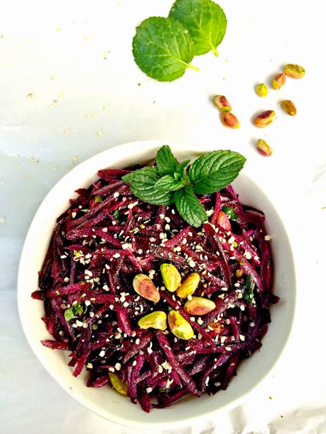 Purple Carrot Recipes, Purple Carrot Meals, Purple Carrots, Carrot Recipe, Raw Pistachios, Recipes Salads, Spring Food, Yummy Salads, Purple Carrot