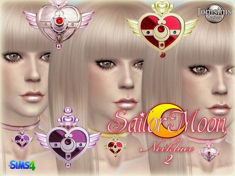 jomsimscreations blog: New necklace sailor moon sims 4 click image to jomsimscreations and download Sims 4 Sailor Moon Cc, Sailor Moon Hair, Sims Makeup, Moon Accessories, Kawaii Necklace, Sailor Moon Tattoo, Sailor Moon Girls, Sims 4 Anime, Sims 4 Cc Folder