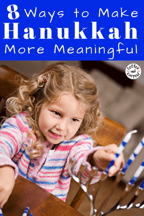 8 Ways to Make Hanukkah More Meaningful for your kids. Whether you celebrate just Hanukkah or Christmas and Hanukkah, these ideas will focus on making Hanukkah more special. www.coffeeandcarpool.com #Hanukkah #Hanukkahtraditions Hanukkah Ideas, Languages To Learn, Hanukkah Traditions, Jewish Stuff, Jewish Celebrations, Kindness Challenge, Hebrew School, Hebrew Roots, Learning A Second Language