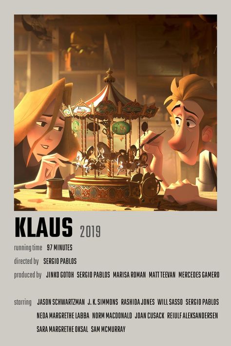 Klaus 2019, Klaus Movie, Best Cartoon Series, New Disney Movies, Netflix Movies To Watch, Scary Films, My Purpose In Life, Me And My Sister, Girly Movies