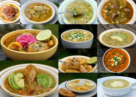 Simple and easy recipes for homemade Ecuadorian soups with step by step photos. Ecuadorian Soup Recipes, Ecuadorian Soup, Meat Soups, Ecuadorian Recipes, Ecuador Food, Seafood Soups, Ecuadorian Food, Frijoles Refritos, Spanish Dishes