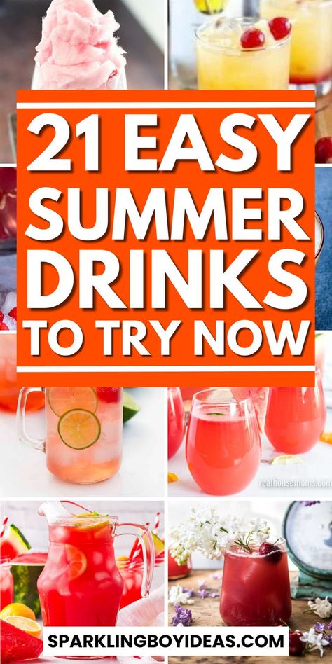 Summer drinks to cool you down! Explore refreshing summer cocktails and homemade lemonade recipes perfect for your next beach party. Dive into tropical smoothies, frozen margaritas, and summer sangria recipes. For those avoiding alcohol, our summer mocktails and non-alcoholic summer drink recipes offer delightful alternatives. Don’t forget to try watermelon slushies and berry mojitos to keep the party going. Our collection of summer party drinks ensures everyone stays refreshed and hydrated. Refreshing Non Alcoholic Summer Drinks, Summer Party Drinks Alcohol, Easy Summer Drinks Alcohol Simple, Summer Fruit Drinks Non Alcoholic, Light Summer Drinks Alcohol, Summer Non Alcoholic Punch, Fun Summer Alcoholic Drinks, Non Alcoholic Drinks For Summer Parties, Summer Party Drinks Nonalcoholic