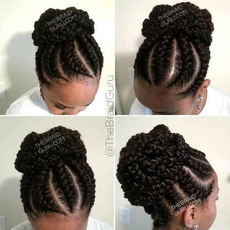 My work! Large cornrows in a braided bun. Appointments available in Atlanta. Book online at www.thebraidguru.com #braids #cornrows… Large Cornrows, Braiding Hairstyles, Black Hair Updo Hairstyles, Cornrow Braids, Hair Clipart, Summer Braids, Protective Hairstyles For Natural Hair, African Hair Braiding Styles, Long Box Braids