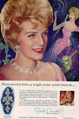 Sarah Coventry Jewelry Vintage, Thanks For Nothing, Coventry Homes, Rosemary Clooney, Jewellery Advertising, Popular Costumes, Good Advertisements, Coro Jewelry, Jewelry Promotion