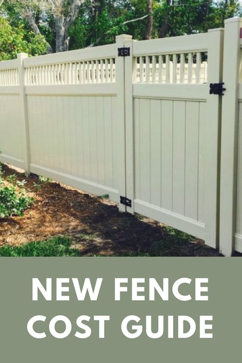 How Much Does a Fence Cost? Privacy Fence Ideas Vinyl, Fences Around House, Privacy Fences And Gates Backyards, Fencing For Backyard, Fence Types Backyards, Fence Front Of House, Types Of Fences Backyards, Fence Around House, Types Of Privacy Fences