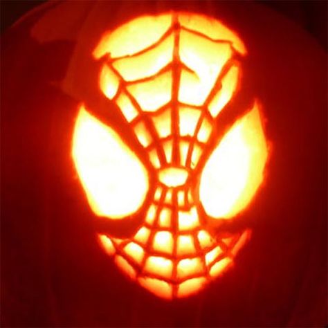 Spiderman Pumpkin Jack-O-Lantern Scary Pokemon, Spiderman Pumpkin, Pokemon Pumpkin, Party Ideas Halloween, Frankenstein Pumpkin, Halloween Food Decorations, Day Party Ideas, Easy Pumpkin Carving, Pumpkin Carving Designs