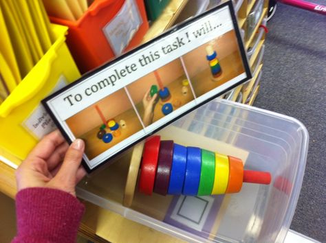 Teacch Activities, School Diy Ideas, Independent Work Tasks, Teacch Tasks, Vocational Tasks, Work Bins, Work System, Work Task, Task Boxes