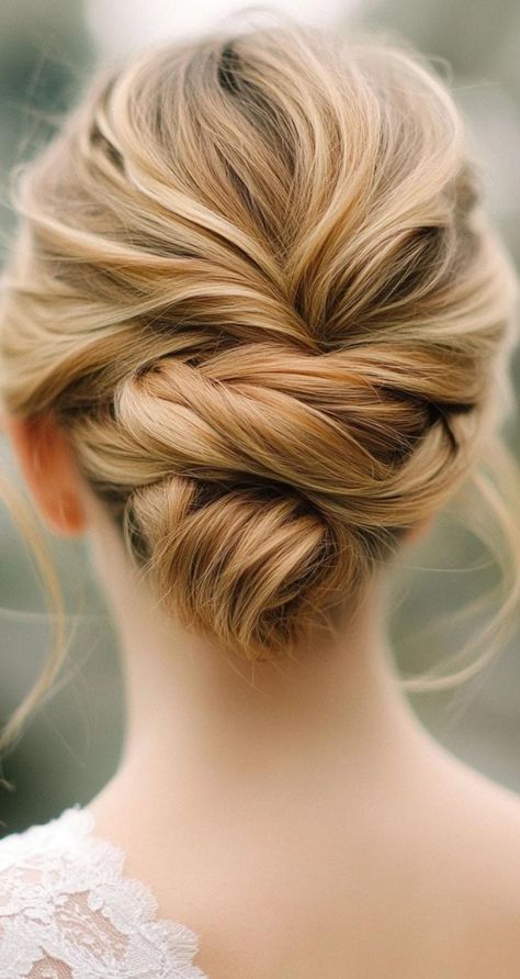 Create a sophisticated updo for shoulder length hair by opting for a sleek chignon or a loose bun. These styles are easy to achieve and perfect for formal events, weddings, or even a night out. With updos, your shoulder length hair can look polished and elegant in no time. Smooth Updo Wedding, Chignon For Medium Length Hair, Wedding Updo For Fine Hair, Lob Updo Hairstyles, Updo For Shoulder Length Hair, Shoulder Length Hair Updos, Shoulder Length Updo, Sleek Chignon, Fine Hair Updo