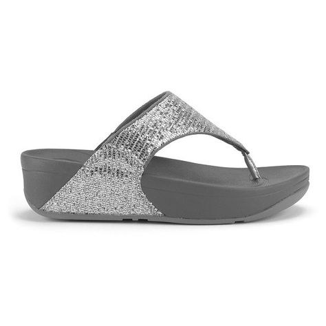 FitFlop Women's Lulu Superglitz Flip Flop Sandals (260 MYR) ❤ liked on Polyvore featuring shoes, sandals, flip flops, silver, toe post sandals, decorating flip flops, flat flip flops, fitflop sandals and flat shoes Fitflop Sandals, Decorating Flip Flops, Slip Resistant Shoes, Workout Shoes, Sandals Flip Flops, Thong Sandals, Flat Shoes, Flip Flop, Flip Flop Sandals