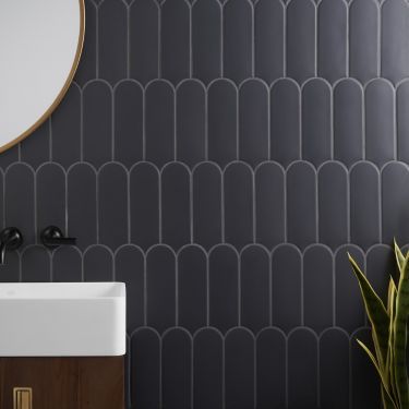 New Tile Products & Designs | TileBar.com Tiles Herringbone, Chevron Tiles, Bathroom Tiles Combination, Tiles Terracotta, Herringbone Tiles, Tiles Terrazzo, Black Wall Tiles, Black Tile Bathrooms, Tiles Moroccan