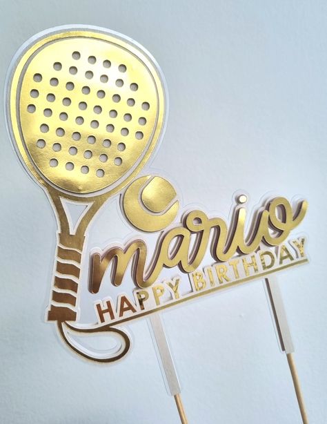 Cake topper Padel Cumpleaños Padel Cake Ideas, 50th Cupcakes, Tennis Cake Topper, Tennis Birthday Party, Tennis Cake, Tennis Birthday, Tennis Party, Mario Birthday, Beach Tennis