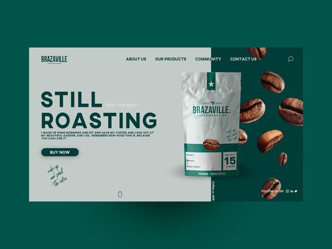 hey guys, this is just a quick shot from a project that I worked on last month for a coffee roasting comapny . This is one variant of the landing page I created.  Show me love "L" การออกแบบ Ui Ux, Youtube Photo, Desain Ux, Mise En Page Web, Bio Pool, Watch Ads, Show Me Love, Website Banner Design, Banner Design Layout