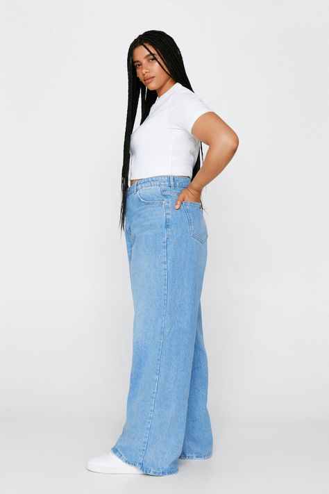 Plus Size Denim Wide Leg Baggy Jeans | Nasty Gal Wide Leg Flare Jeans, Cancun Outfits, Wide Leg Baggy Jeans, Swimsuit Skirt, Miami Outfits, Hawaii Outfits, Denim Wide Leg, Vegas Outfit, Spring Break Outfit