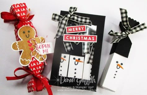 Snowman Boxes For Gifts, Stampin Up Cracker And Treat Box Dies, Stampin Up Mini Treat Bag, Stampin Up Cracker And Treat Box Dies Christmas, Hershey Miniature Treat Holders, A2 Card Box, Stampin Up Cracker & Treat Box Dies, Snowman Treats, Christmas Treats Holders