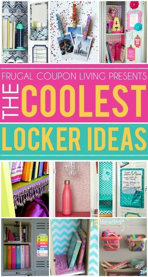 Fun and creative locker ideas for the coolest kid in the hall. School locker organization DIY on Frugal Coupon Living for Middle and High Schoolers. Locker Organization Diy, School Organization For Teens, School Locker Organization, School Locker Decorations, Middle School Lockers, High School Lockers, Hall School, Locker Ideas, School Hacks Diy