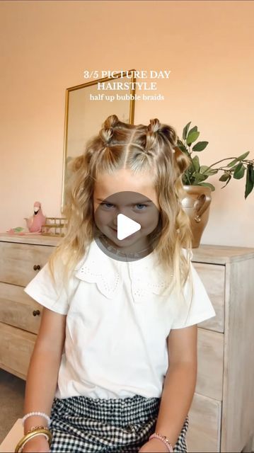 Cute Easy Kindergarten Hairstyles, Back To School Toddler Hairstyles, First Day Hairstyles For Kids, Picture Day Kids Hairstyles, Picture Day Hairstyles Toddler, Picture Day Hair For Kindergarten, First Day Of School Hairstyles Prek, Kids First Day Of School Hairstyles, Picture Day Kindergarten Hair