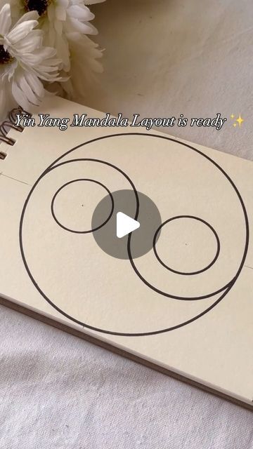 Stuti | Mandala Artist on Instagram: "Steps to draw the PERFECT YIN YANG MANDALA LAYOUT :

* 	Draw the Main Circle:
 * Use your compass to draw a circle of your desired size.
* 	Find and Mark the Center:
 * Draw two perpendicular diameters intersecting at the center of the circle.
* 	Divide the Circle into Two Halves - each having one circle
 * Find the centre of the vertical line in each half and create circle.
* 	Connect the S Symbol.
 * Without changing the compass width, place the compass point on the top where the diameter intersects the circle and draw an arc that reaches down to the bottom of the circle. Repeat this process from the bottom intersection point to create a perfectly symmetrical S-curve through the center.
* 	Draw the Two Inner Circles:
 * For each half, you’re going to Half Circle Mandala, Yin Yang Mandala, S Symbol, Steps To Draw, Circle Drawing, Draw Two, The Compass, Mandala Design Art, A Perfect Circle