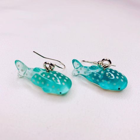 Shark Clay Earrings, Whale Shark Accessories, Whale Shark Jewelry, Cute Shark Accessories, Whale Shark Earrings, Shark Accessories, Shark Things, Entrance Hall Decor, Ocean Stuff