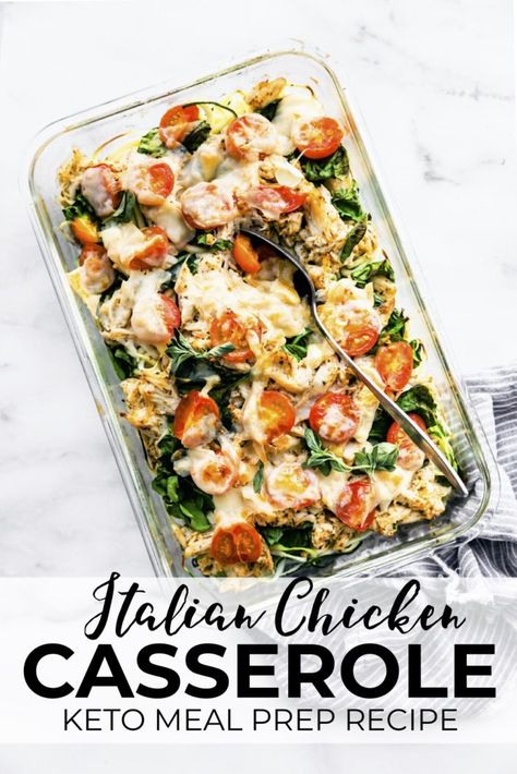 Meal Prep Casserole, Keto Italian Chicken, Italian Chicken Casserole, Metabolism Recipes, Italian Casserole, Keto Italian, Paleo Dinners, Clean Meals, Keto Casseroles