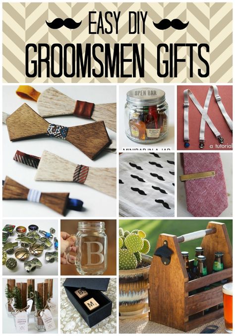 When the bride to be is planning her big day, one of the things she frets over is what to give her bridal party.  She usually focuses on the ladies, often turning to easy DIY bridal party crafts that are heartfelt yet inexpensive.  But let’s not forget about the men!  Groomsmen don’t have quite the … Simple Groomsmen Gifts, Creative Groomsmen Gifts, Diy Groomsmen Gifts, Cheap Groomsmen Gifts, Diy Bridal Party, Groomsmen Gift Ideas, Baby Shower Return Gifts, Best Groomsmen Gifts, Grooms Men