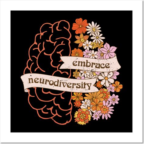 Neurodiversity Infographic, Neurodivergent Aesthetic Wallpaper, Neurodiverse Tattoo, Neurodivergent Tattoo Ideas, Neurodiversity Tattoo, Neurodiversity Poster, Neurodiversity Art, Neurodivergent Aesthetic, Neurodivergent Art