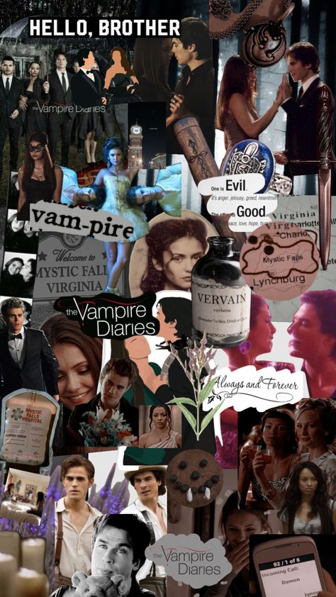 Vempaier Dairies, Tvd Collage, Vampire Diaries Poster, Vampier Diaries, Cute Summer Wallpapers, Vampire Diaries Wallpaper, Mystic Falls, Aesthetic Desktop Wallpaper, Life Hacks For School