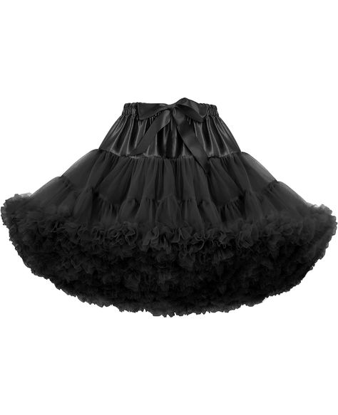 PRICES MAY VARY. 【👗High Quality】: Material :100% Polyester, Fabric: tulle and satin, this tulle petticoat for women is made of two layers special pleated soft tulle, plus one Layer soft cotton lining to care sensitive skin,comfortable and breathable 【👗Elastic Waist】: The petticoat skirt for women with elastic waist can be stretched from 19.5 - 35.5 inches. Skirt Length -15.7 inches. Fit for girls above 10 teens and adults. 【👗Puffy Underskirt】: 3-Layered tulle crinoline petticoat keep your ski Tulle Petticoat, Petticoat Skirt, Party Dress Black, Puffy Skirt, Skirt For Women, Half Slip, Soft Tulle, Tutu Skirt, Petticoat