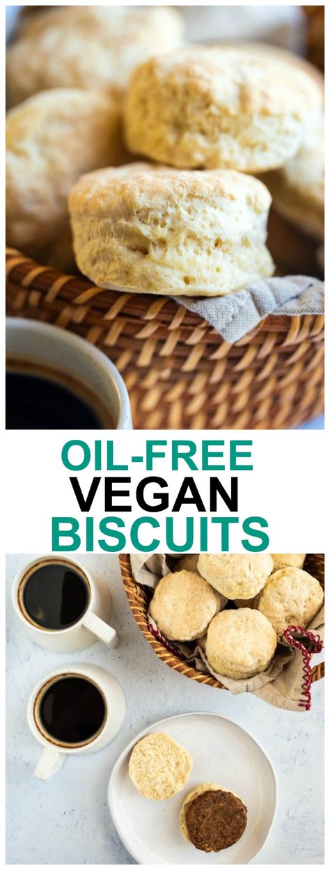 Learn how to make the most delicious and soft Vegan Biscuits recipe oil-free! These require just 6 ingredients are so easy to make and have no butter and no oil in them, yet they are so fluffy and perfectly flavored. The perfect vegan breakfast to spread jam or vegan butter on or vegan sausages! #vegan #biscuits #oilfree #breakfast Vegan Gluten Free Biscuits, Biscuits Gluten Free, Healthy Scones, Oil Free Vegan Recipes, Vegan Biscuits, Gluten Free Biscuits, Cake Vegan, Tofu Scramble, Vegan Sausage