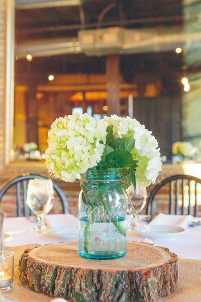 Blue Mason Jar Wedding, Hydrangea In Mason Jar Centerpieces, Blue Mason Jar Wedding Centerpieces, Blue Mason Jar Centerpieces For Weddings, Blue Mason Jar Centerpieces, Hydrangea In Mason Jar, Wedding Centerpieces Blue, Mason Jar Hydrangea, Blue Hydrangea Centerpieces