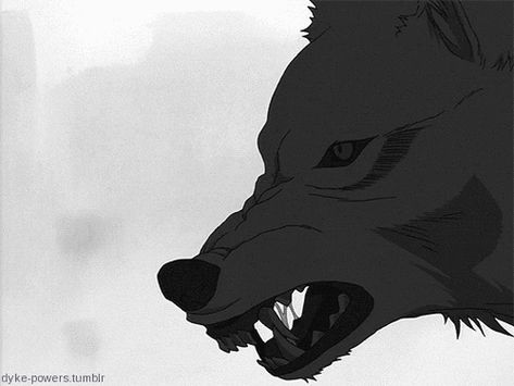 Snarling Wolf Art, Werewolf Animation, Kiba Wolfs Rain, Wolf's Rain Kiba, Aesthetic Wolf, Wolf Gif, Wolf Anime, Snarling Wolf, Wolf Aesthetic