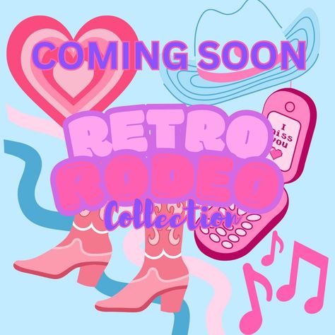 New collection coming soon!! 🤠💕 Our ‘Retro Rodeo’ collection captures the essence of Y2K nostalgia while celebrating iconic country music hits. Each piece is designed with a retro flair, featuring vibrant color palettes, bold fonts, and playful graphics reminiscent of early 2000s fashion. Our first drop will include a classic Dolly Parton hit & more modern Megan Moroney song but there will be lots more to come! Please let us know what song you would like next drop! These will be available ... Early 2000s Fashion, Bold Fonts, One Drop, Dolly Parton, 2000s Fashion, Rodeo, Country Music, Vibrant Colors, Songs