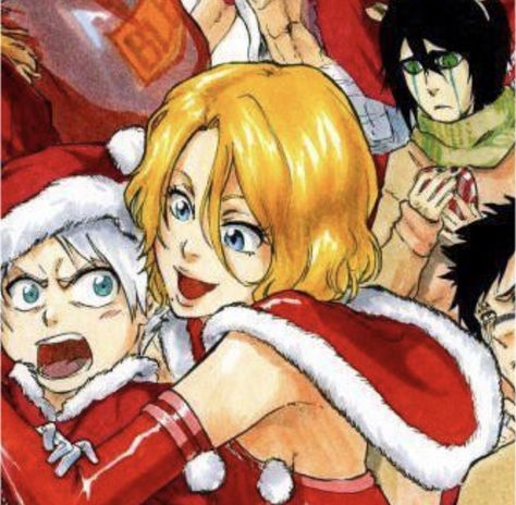 Toshiro Matching Icons, Toshiro And Rangiku Matching Pfp, Bleach Christmas Pfp, Christmas Matching Icons, Christmas Matching Pfps, Bleach Men, Rangiku Matsumoto, Angel Core, Ichigo And Rukia