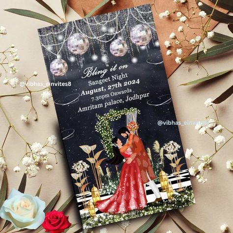 Bling it on....Sangeet night with Fun, Dance, and Love💖 The video is coming soon...💥 Follow for more💌 #vibhas_einvites8 #sangeetdance #sangeetinvitation #redandblack #Einvites #weddinginvitations #invitationtoplay Sangeet Night, Indian Wedding Invitation Card Design, Disco Theme, Indian Wedding Invitation Cards, Invitation To Play, Wedding Invitation Card Design, Indian Wedding Invitations, Wedding Dj, Invitation Card Design