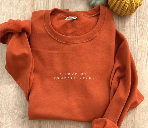 Celebrate your love for fall's favorite flavor with our "I Love My Pumpkin Spice" sweatshirt. Perfect for those crisp autumn days, this cozy sweatshirt is a must-have for any pumpkin spice enthusiast. Whether you're sipping your favorite seasonal latte or enjoying a brisk fall walk, this sweatshirt is the ideal companion to keep you warm and express your pumpkin spice devotion. It's a stylish way to show off your autumn spirit and makes a wonderful gift for friends and family who can't get enoug Barista Aesthetic, Baking Clothes, Pumpkin Hoodie, Cosmetic Injections, Fall Outfits Pinterest, Formal Winter Outfits, Fall Walk, Autumn Spirit, Pumpkin Sweater