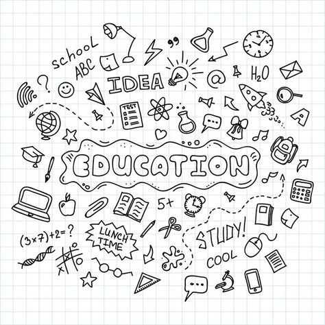 Education concept hand drawn school dood... | Premium Vector #Freepik #vector #fun #book #line #hand Happy Birthday Fonts Hand Drawn Simple, School Doodles, Happy Birthday Valentine, Happy Birthday Font, Valentine Doodle, Banner Drawing, Free Handwriting, Education Icon, Doodle Art Journals